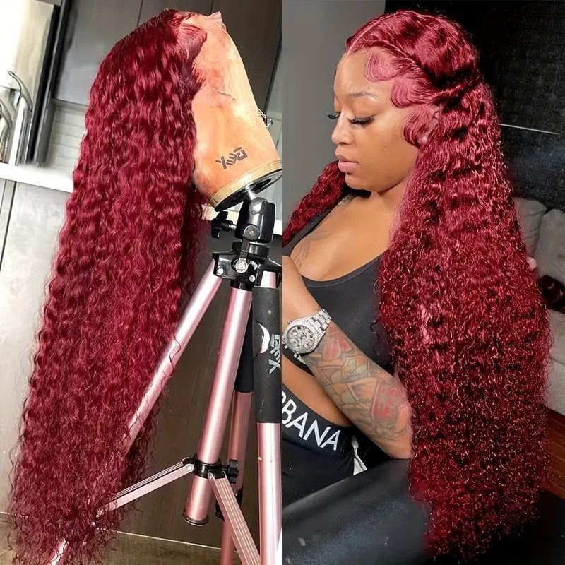 Fashionable Wine Red Curly Hair Wig