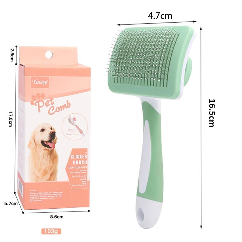 Self-Cleaning Cat Brush Pet Hair Comb: Grooming Essential for Happy Pets