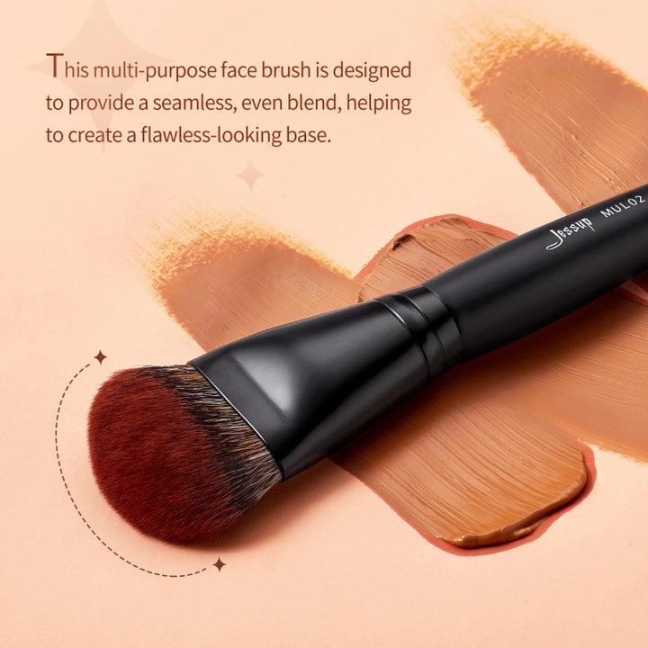 Vegan Smooth Angled Foundation Brush for Flawless Makeup