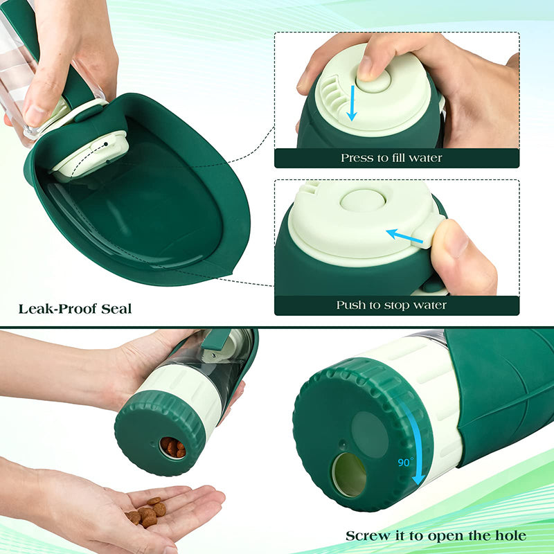 Portable Dog Water Bottle Food Container