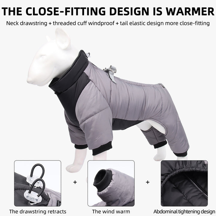 Waterproof Winter Dog Coat with D-Ring