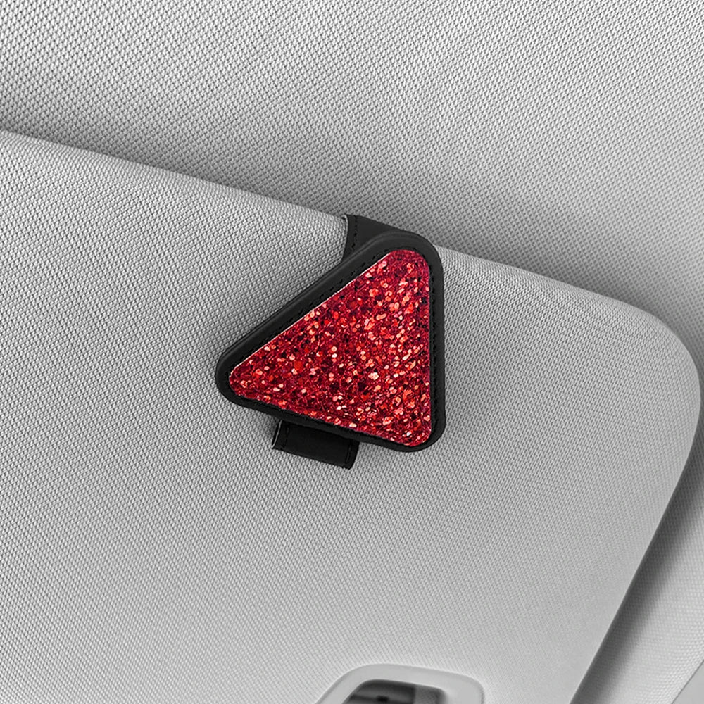 Universal Triangle Car Sun Visor Sunglasses Holder & Ticket Clip