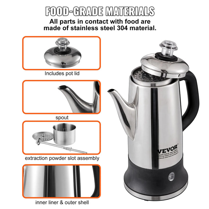 12-Cup Electric Percolator Coffee Pot