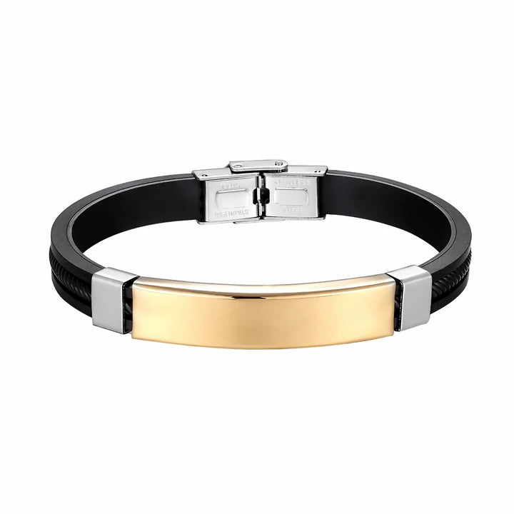 Trendy Stainless Steel and Silicone Bracelet for Men and Women