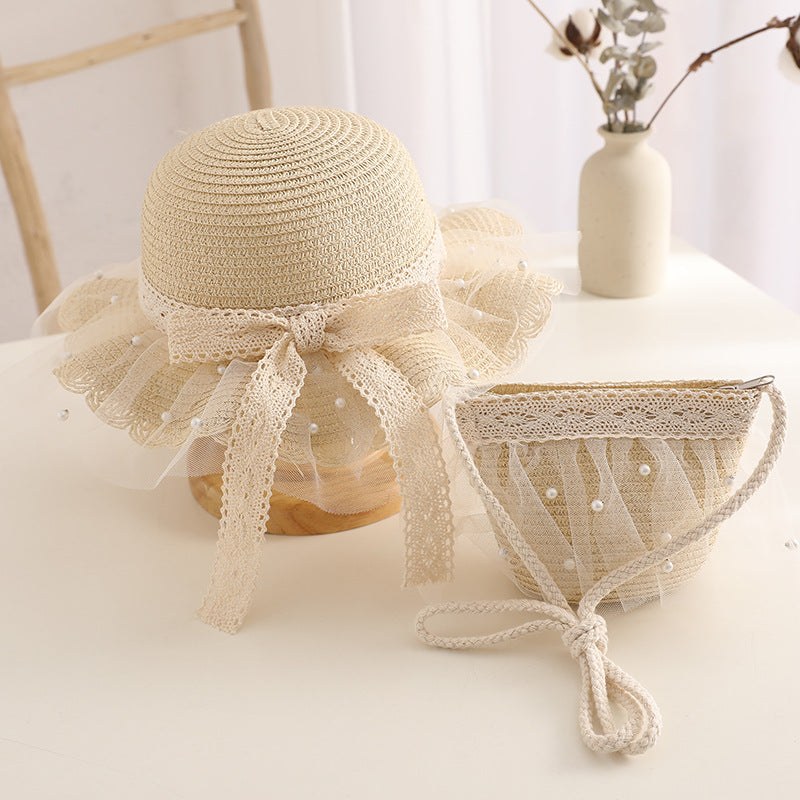 Straw Hat Handbag Set