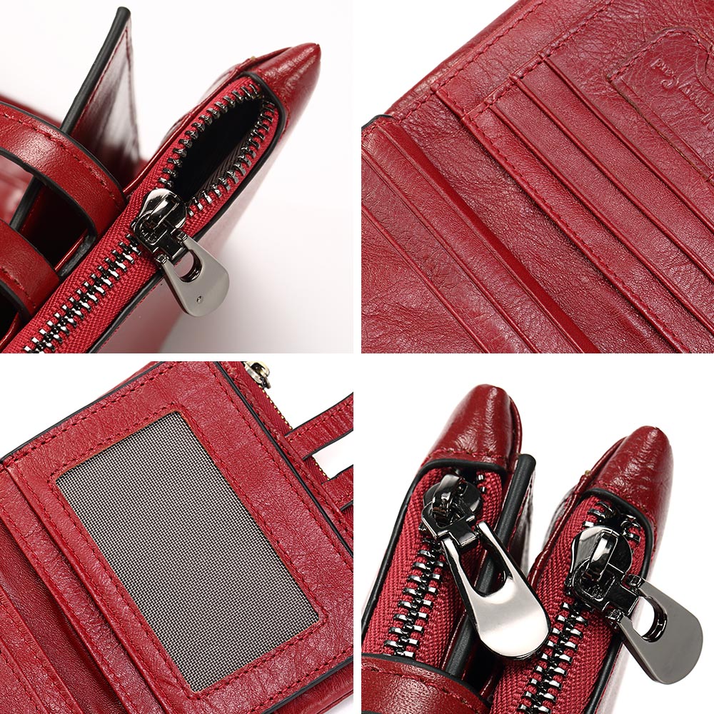 Elegant Women's Genuine Leather RFID Bifold Wallet