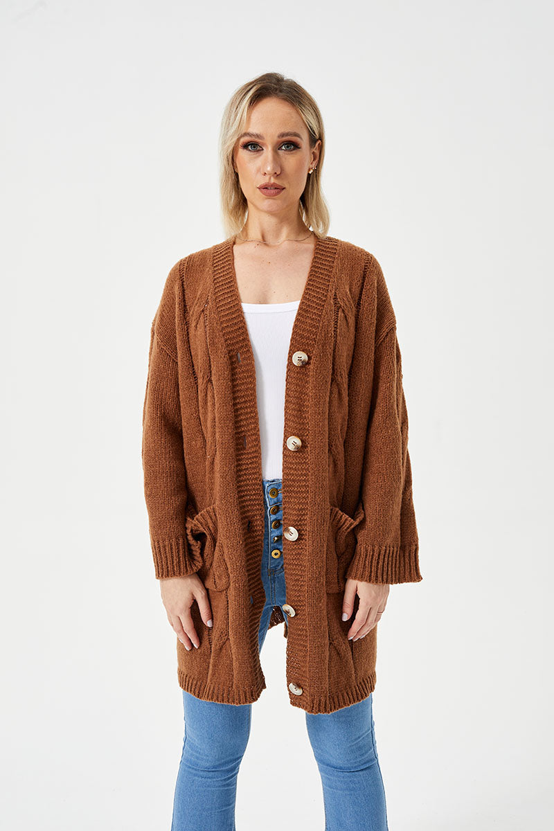 Women's Warm Long Casual Cardigan Sweater