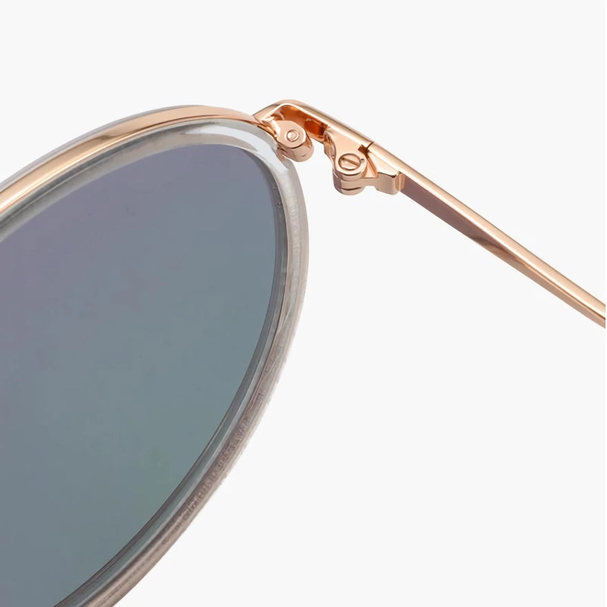 Oversized Metal Round Sunglasses for Women - UV400 Protection