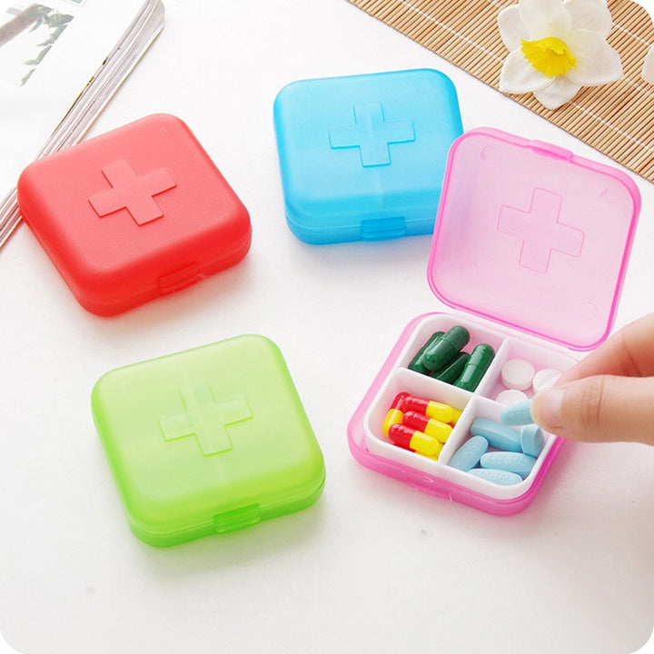 Compact 4-Compartment Pill Organizer