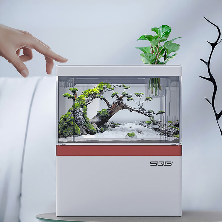 Self-Circulating Mini Fish Tank with USB Charging Filter