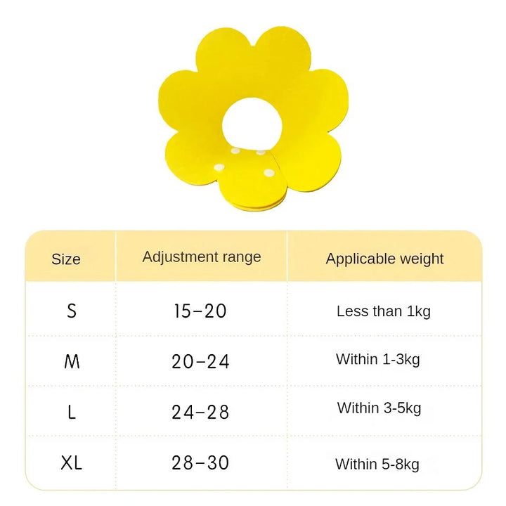 Yellow Flower Shaped Pet Protective Anti-Bite Lick Neck Collar