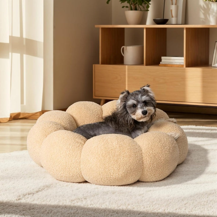 Calming Flower Dog Bed for Medium Dogs