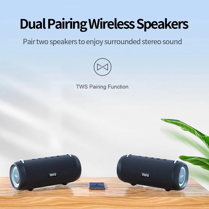 Portable 60W High-Power Bluetooth Speaker with Dynamic Light Display and IPX8 Waterproof