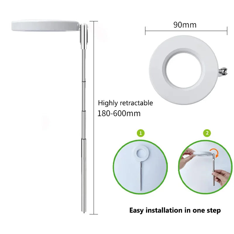 LED Angel Ring Plant Grow Light with Adjustable Height & Timer