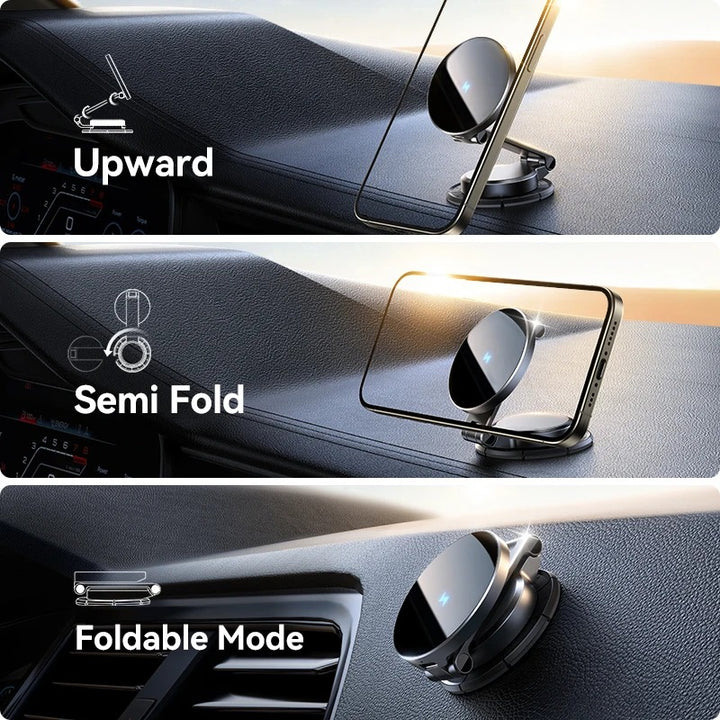 Magnetic Car Mount & Wireless Charger with 360° Rotation