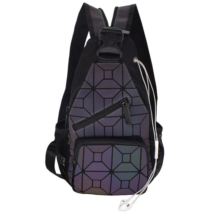 Geometric Rhombus Backpack Ever-changing Shoulder Bag Men And Women Phantom Color Luminous Shoulder Bag Female Chest Bag