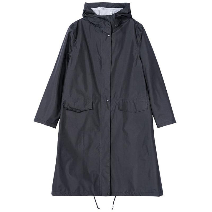 Stylish Long Hooded Waterproof Rain Jacket for All Seasons