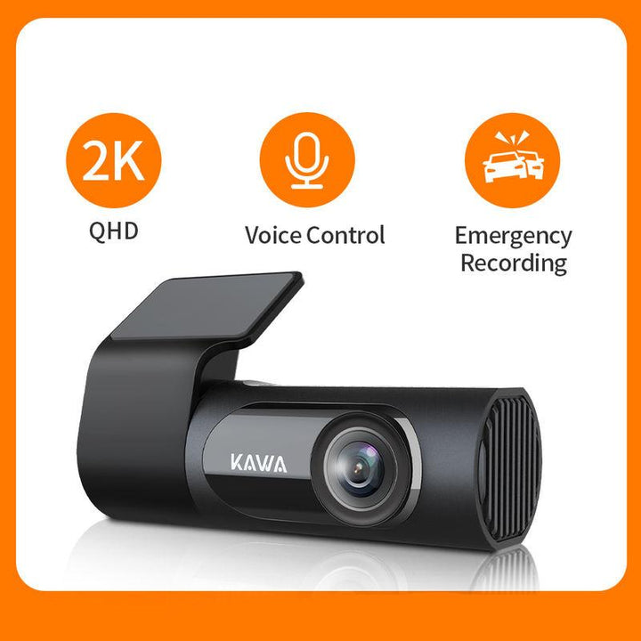 2K Dash Cam with 1440P Video, Voice Control & 360° Rotation, Night Vision