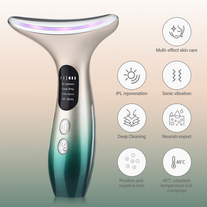 EMS Neck and Face Firming Device with Micro-current and Light Therapy