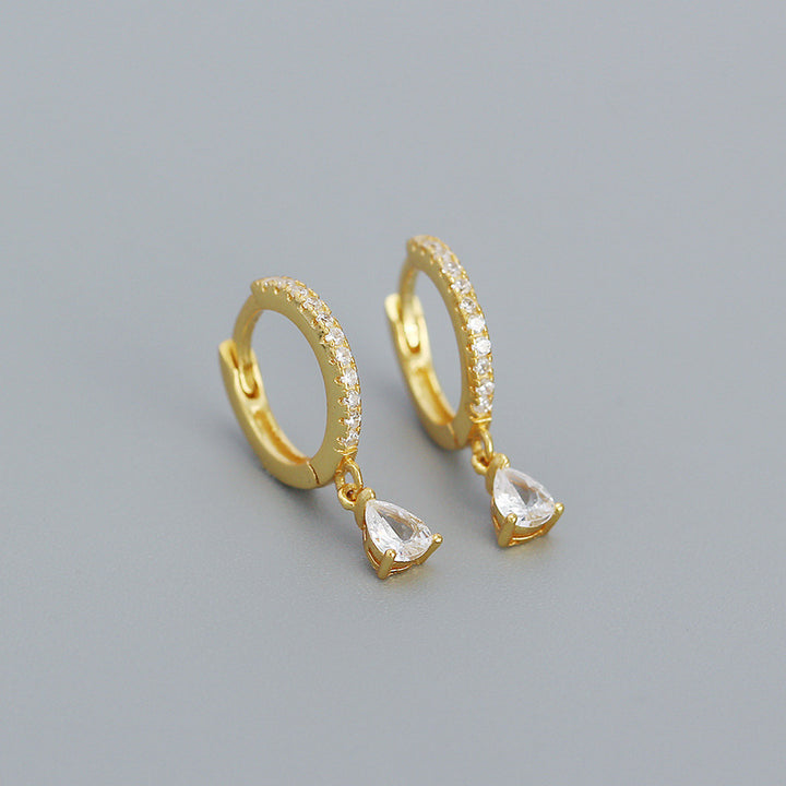 Stylish Sterling Silver Diamond Earrings