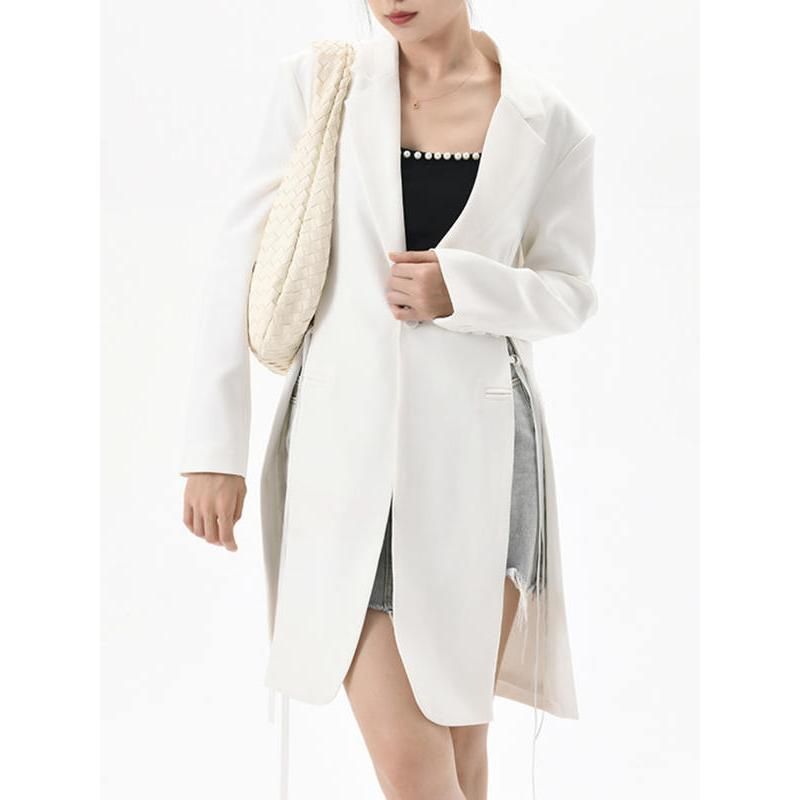 Elegant Long Sleeve Lace-Up Women's Blazer