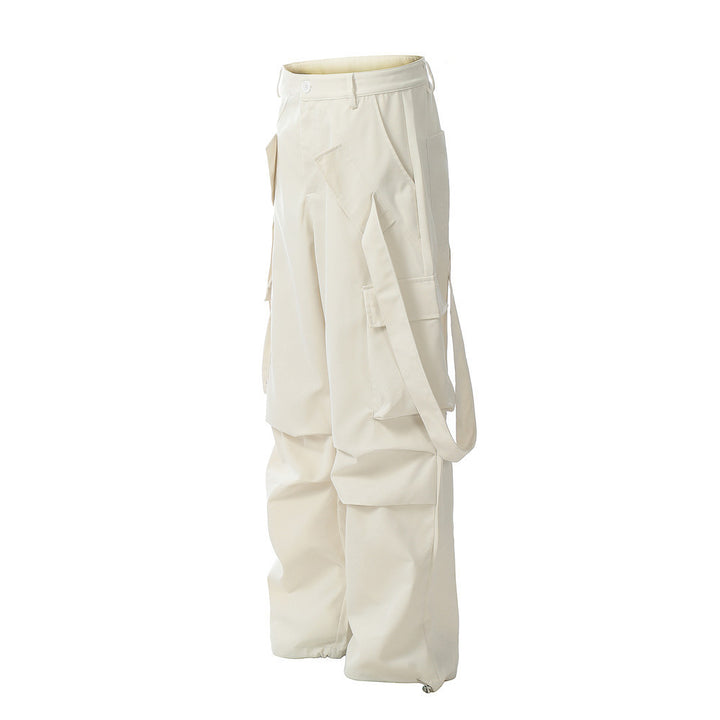 Overalls Men's Ribbon Pocket Design Pleated