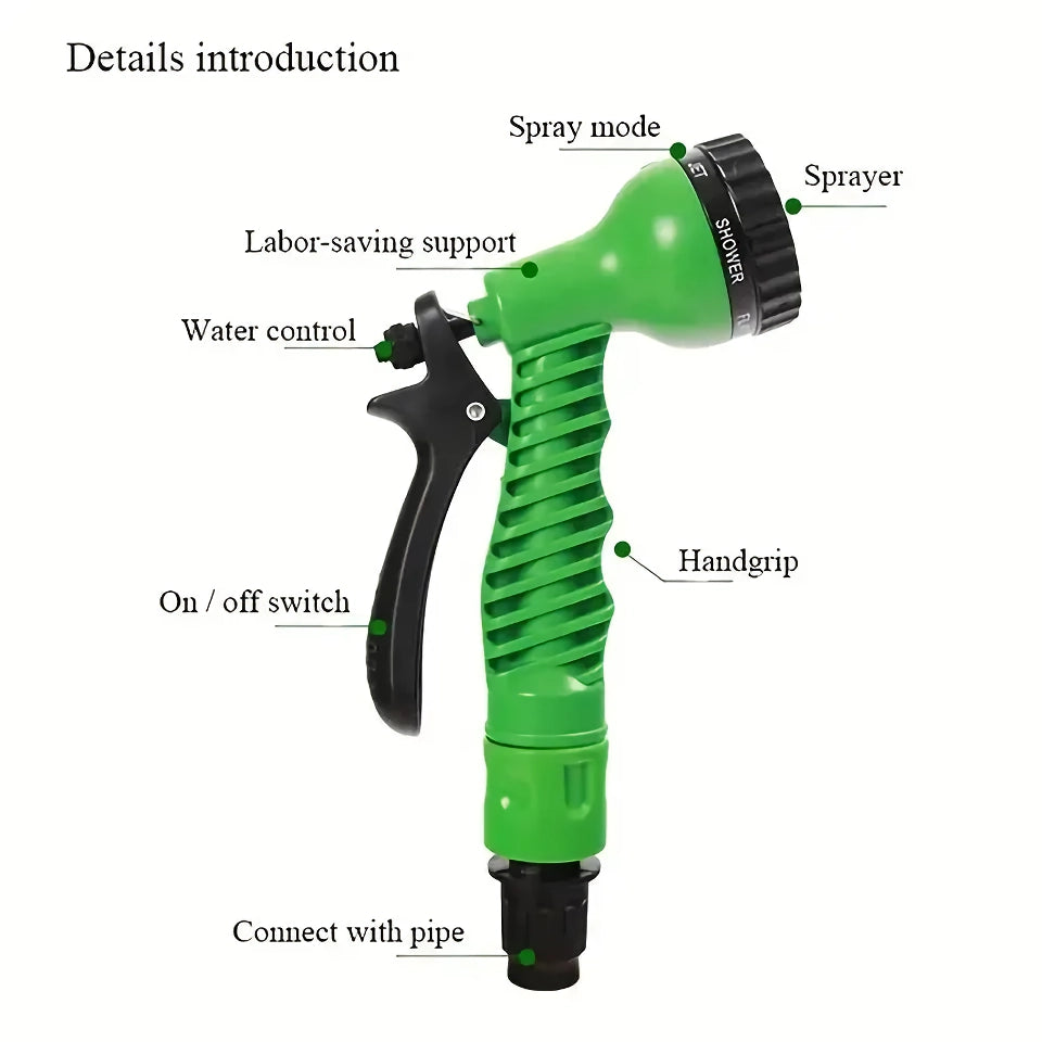 Expandable High-Pressure Multi-Function Car Wash and Garden Hose