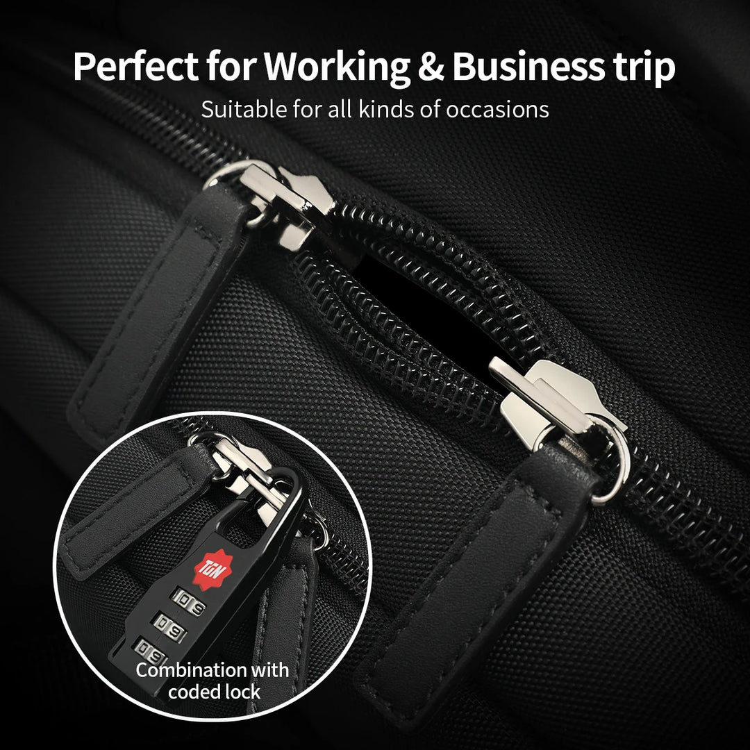 Durable Business Laptop Backpack with Double-Layer Zipper