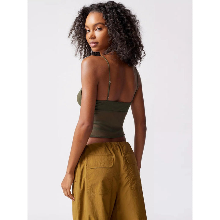 Summer Mesh Patchwork Crop Top