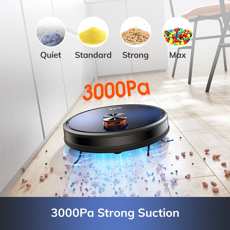 Smart Vacuum Cleaner Robot with Auto-Empty Station, 3000Pa Suction, App Control