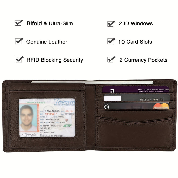 Anti-theft Swiping Texture Multiple Card Slots Three-fold Wallet