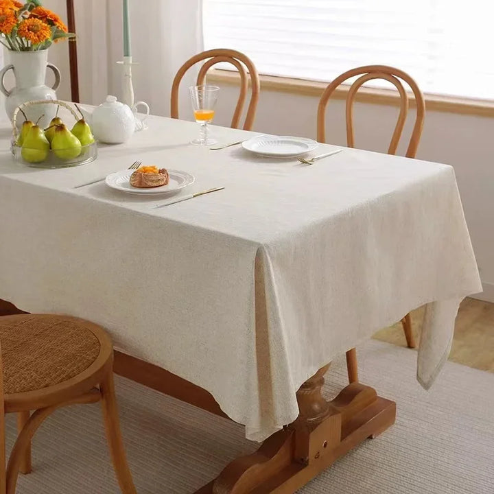 Linen Cotton Washable Tablecloth – Elegant Flax Fabric for Weddings, Home Parties, and Dining Banquets