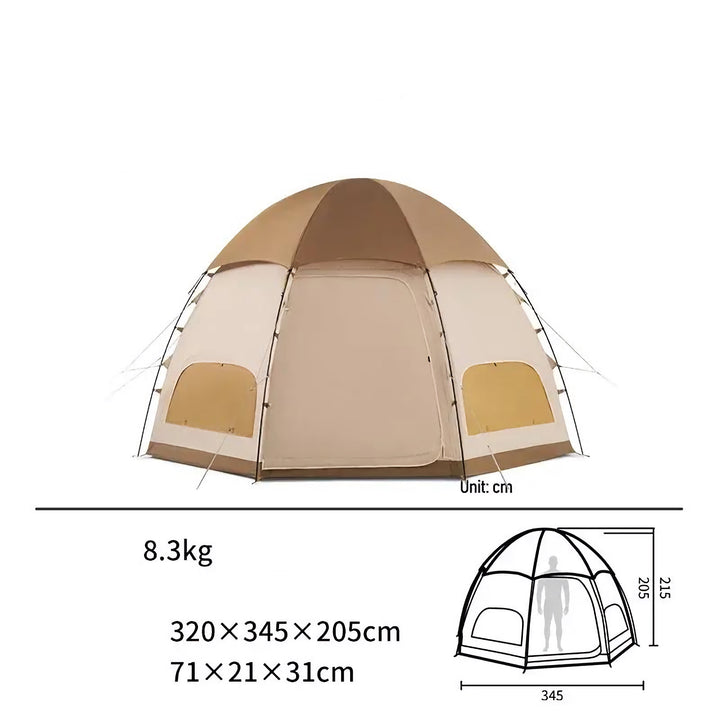 Octagonal Multi-Window Ventilation Mushroom Camping Tent