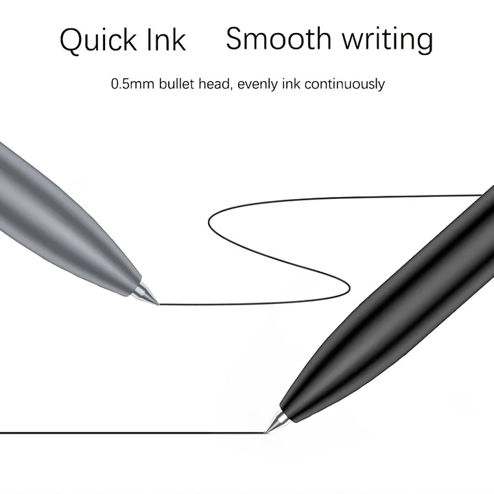 0.5mm Gel Metal Sign Pen - Smooth Writing Black Ink for Office and School