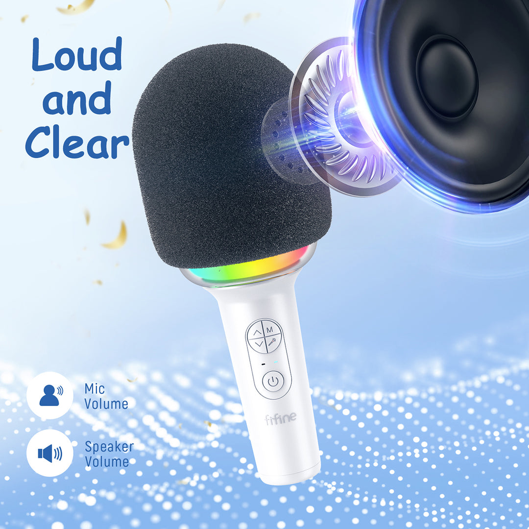 Wireless Bluetooth Karaoke Microphone with Built-In Speaker