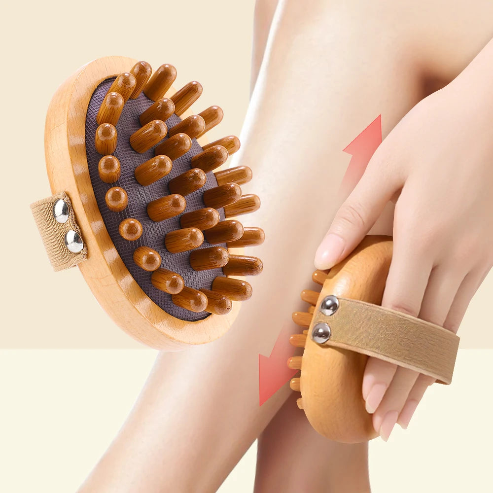 Wooden Body Anti-Cellulite Brush with Air Cushion