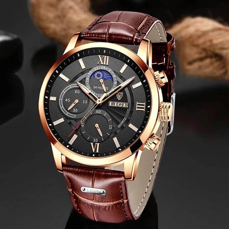 Luxury Casual Leather Quartz Men's Watch