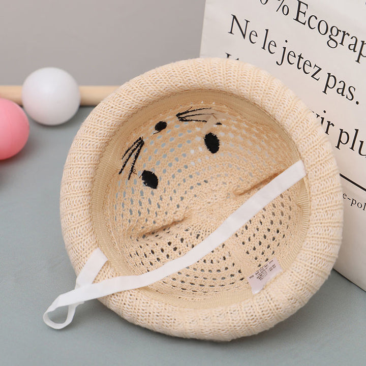 Summer Baby Straw Hat with Cute Cat Ears