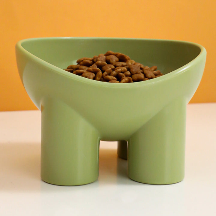 Elevated High Foot Pet Bowl with Neck Protector and Anti-Tip Design