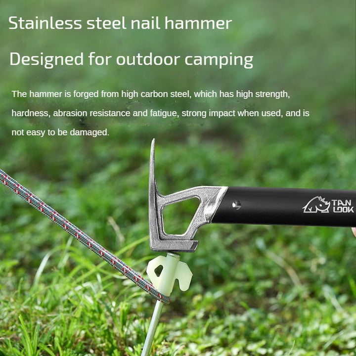 Ultra-Light Multifunctional Camping Hammer with Stainless Steel Head and Aluminum Handle