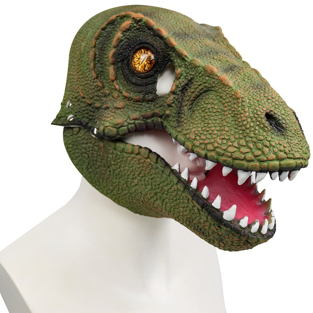 Halloween Velociraptor Dinosaur Moving Mouth Mask Hood