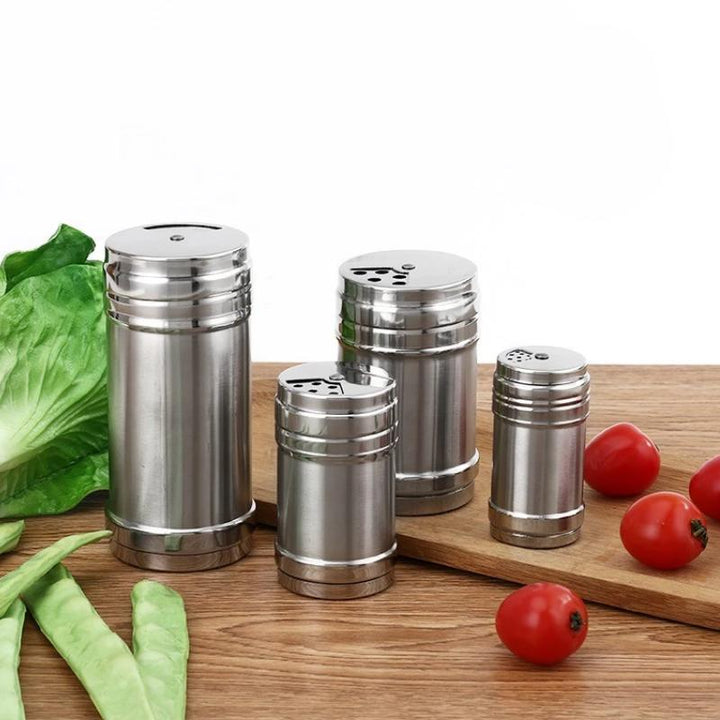 Rotatable Cover Stainless Steel Spice Jar - Adjustable Seasoning Bottle