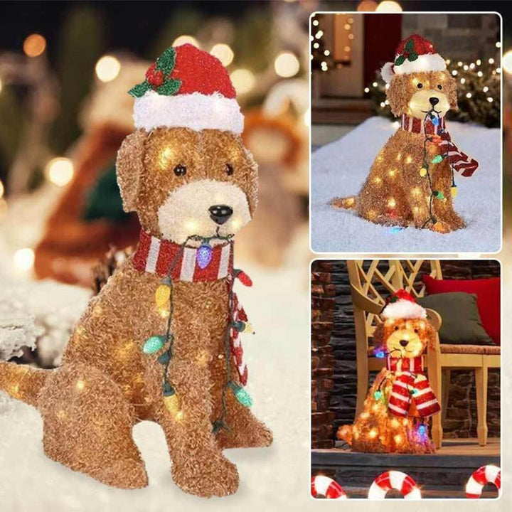 Christmas Outdoor Garden Acrylic Lighting Chain Dog Floor Outlet Decorations