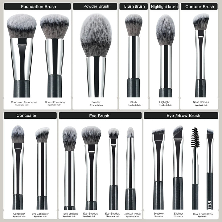 Professional Blue Makeup Brush Set