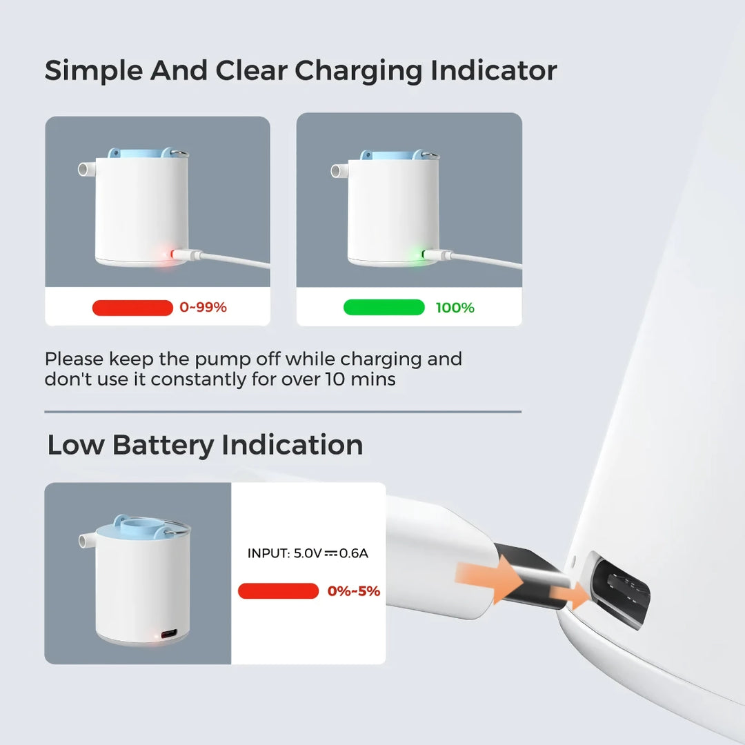 Portable Ultralight Air Pump with Built-in LED Light