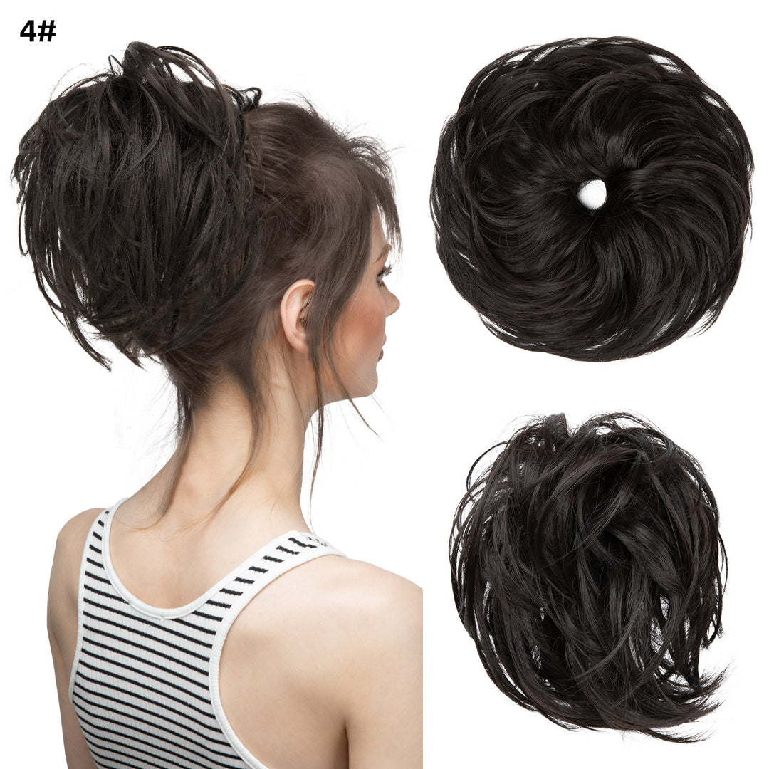 Bud Bun Artificial Hair Bun Natural Fluffy Long Beard Curly Hair Bun Lazy Updo Chignon