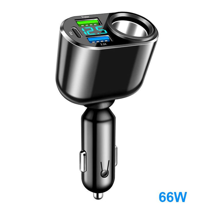 66W QC3.0 Dual USB Car Charger with LED Display and Fast Charging