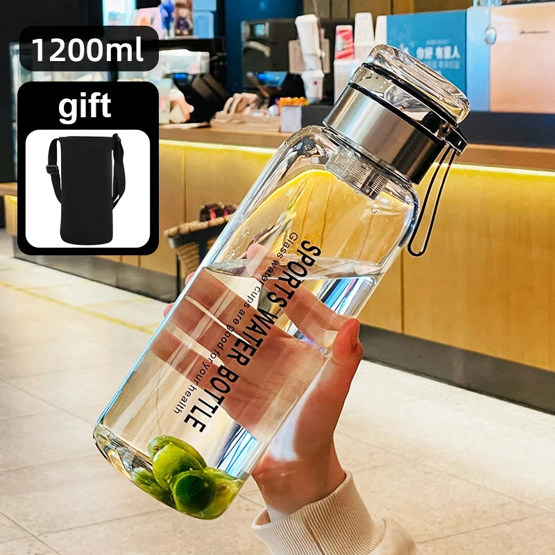 2L Large Capacity Portable Glass Water Bottle