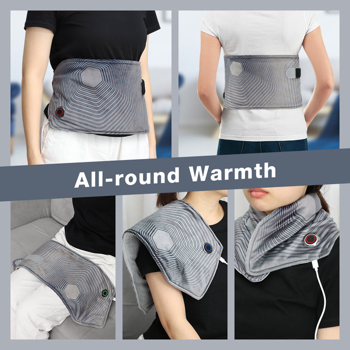 Electric Heated Waist & Uterus Warming Belt with Graphene Heating Pads – 3 Gear Hot Compress for Full-Body Relief