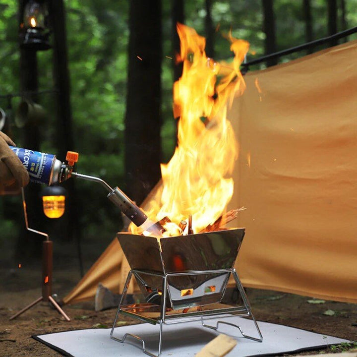 Compact Stainless Steel Portable Folding BBQ & Grill - Ideal for Camping and Outdoor Cooking